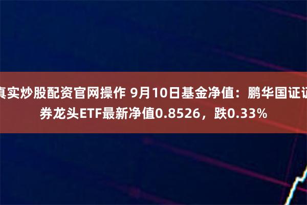 真实炒股配资官网操作 9月10日基金净值：鹏华国证证券龙头ETF最新净值0.8526，跌0.33%