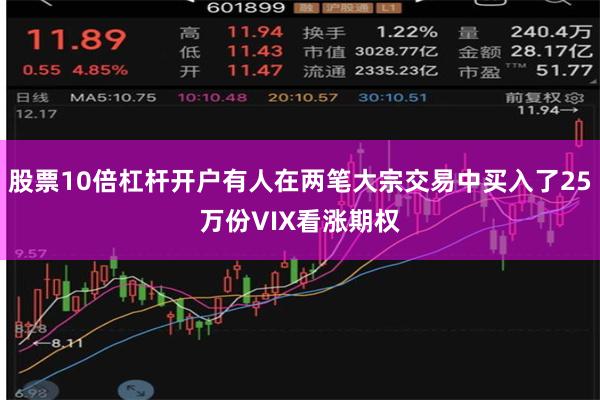 股票10倍杠杆开户有人在两笔大宗交易中买入了25万份VIX看涨期权