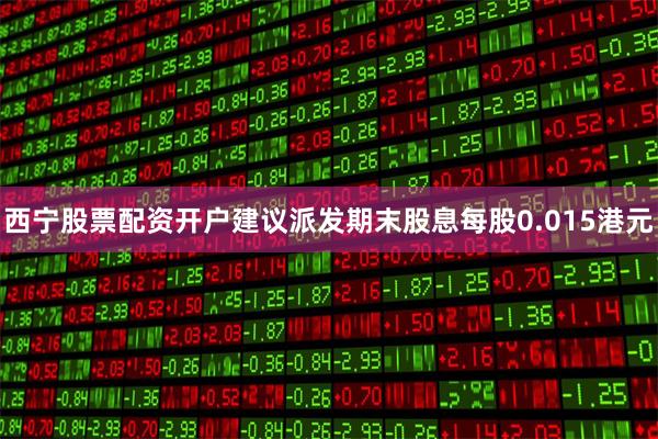 西宁股票配资开户建议派发期末股息每股0.015港元